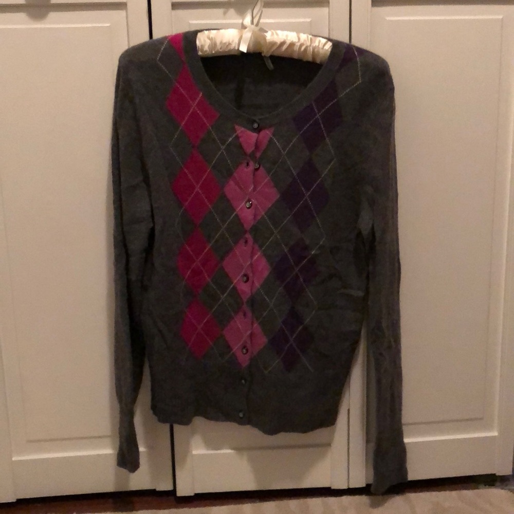 Apt 9 Cashmere Argyle Cardigan